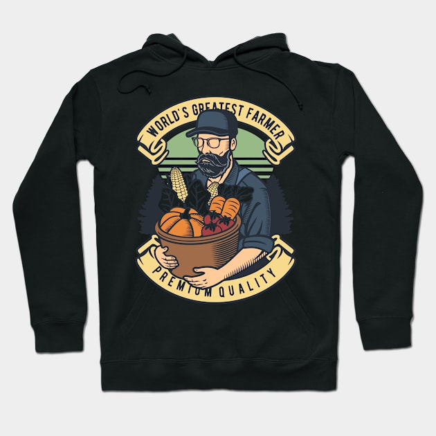 World Greatest Farmer, Vintage Retro Classic Hoodie by CoApparel